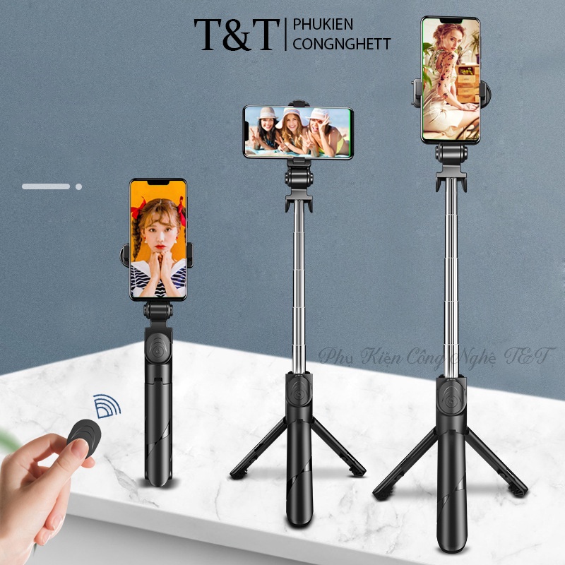Gậy selfie - Gậy chụp ảnh Bluetooth đa năng XT-02 Thế Hệ 2 - Gậy chụp hình tự sướng tích hợp trippo 3 chân