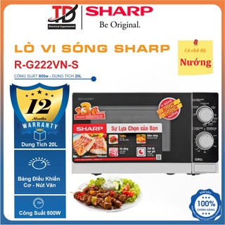 Lò vi sóng có nướng sharp r-g222vn-s 20 lít, hàng chính hãng