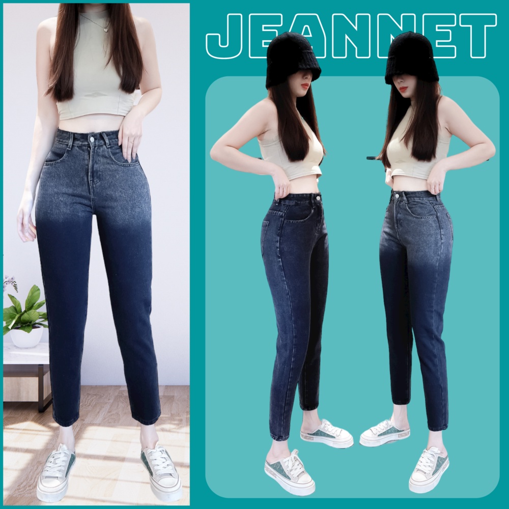 Quần JEAN nữ baggy Đen dáng đẹp, Quần bò nữ cao cấp xuất khẩu JEANNET