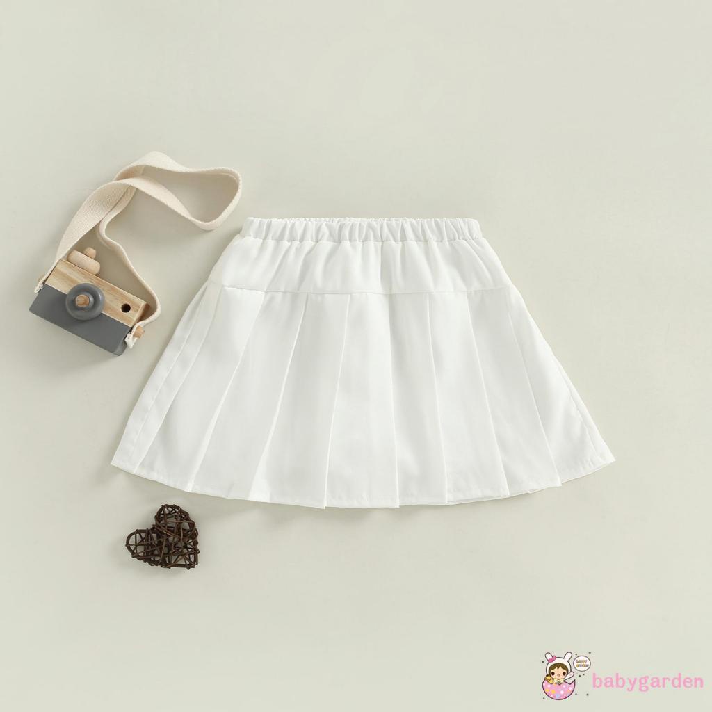 Chân Váy Xếp Ly Lưng Cao Màu Trơn Thời Trang Mùa Xuân Cho Bé Gái 1-6 Tuổi