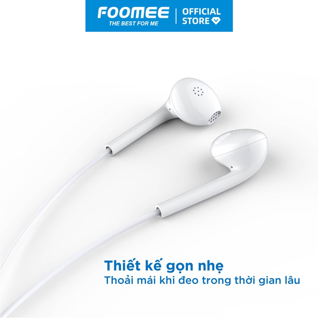 Tai Nghe Nhét Tai Có Dây Chống Ồn FOOMEE QA05 - Đầu cắm 3.5mm có micro - Bảo hành 1 đổi 1 trong 12 tháng