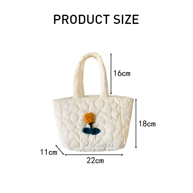 Túi Xách Tote Dệt Kim Họa Tiết Hoa Tulip Thời Trang Thu Đông Mới
