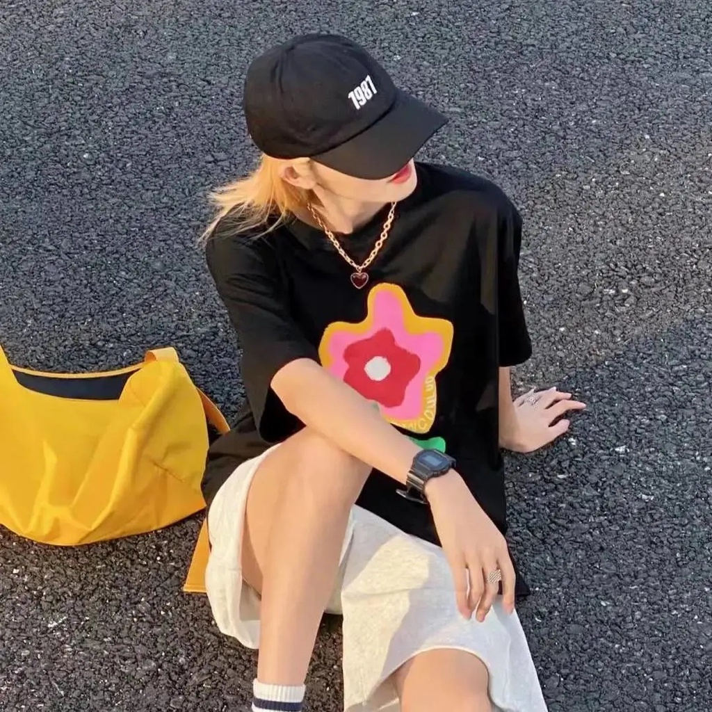 Áo thun NRVP unisex mùa hè dáng suông tay cộc phong cách Hàn Quốc cho nam và nữ