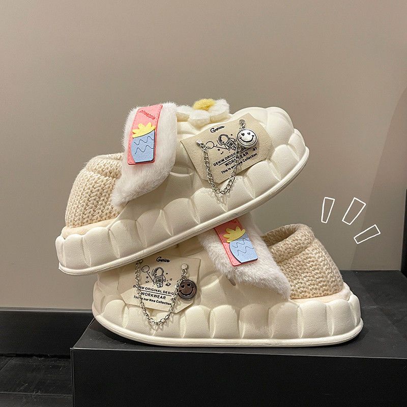 🎀Dép bông chống thấm nước có thể tháo rời giặt Dép Bông Đi Trong Nhà Thiết Kế Dễ Thương Thời Trang Mùa Thu Đông 2022 Dành Cho Nữ