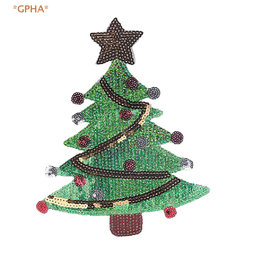 Gpha > Miếng Dán Ủi Quần Áo Hình Cây Thông Giáng Sinh Đính Kim Sa Lấp Lánh diy Mới