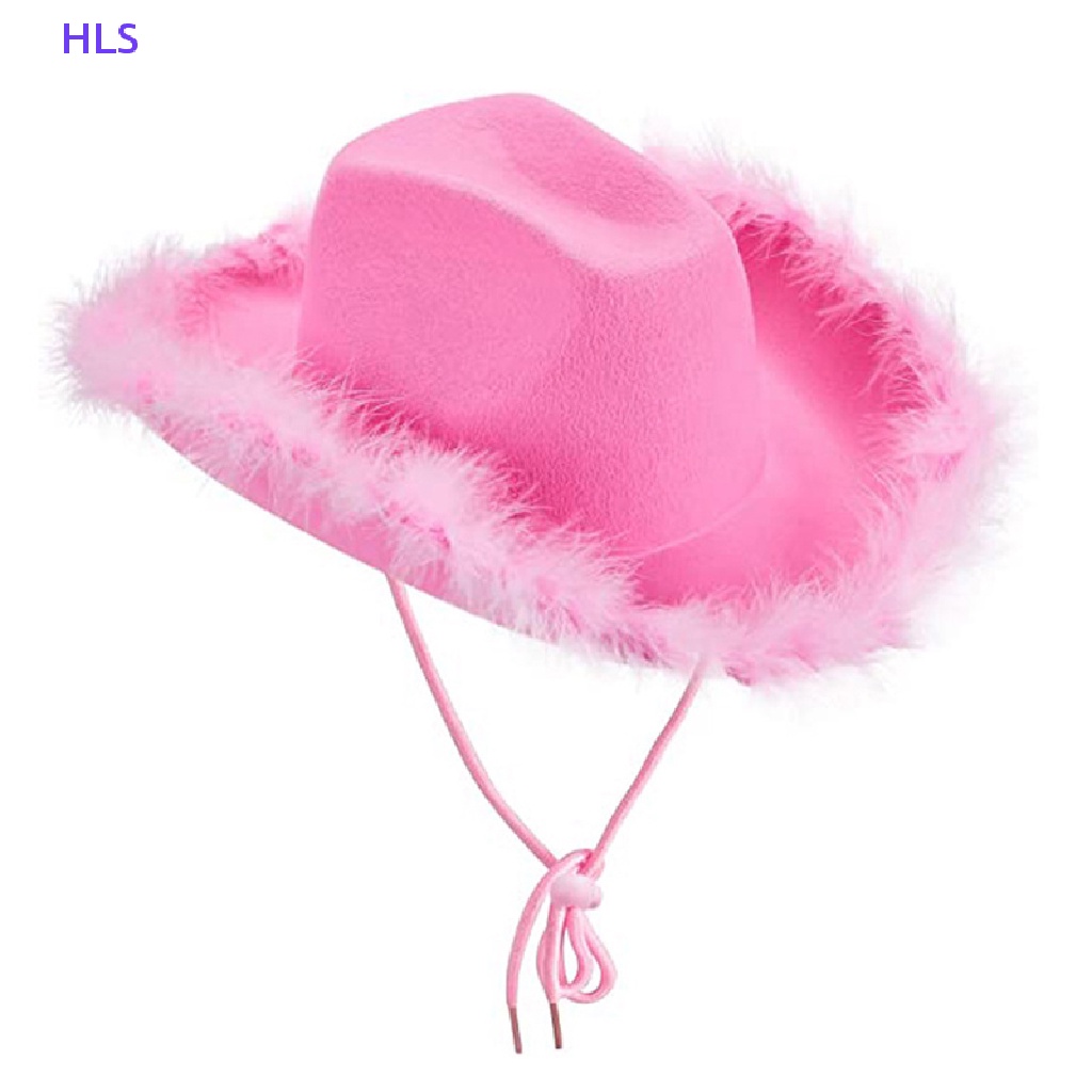 1 Mũ Cao Bồi Vành Rộng Gắn Lông Vũ Trang Trí