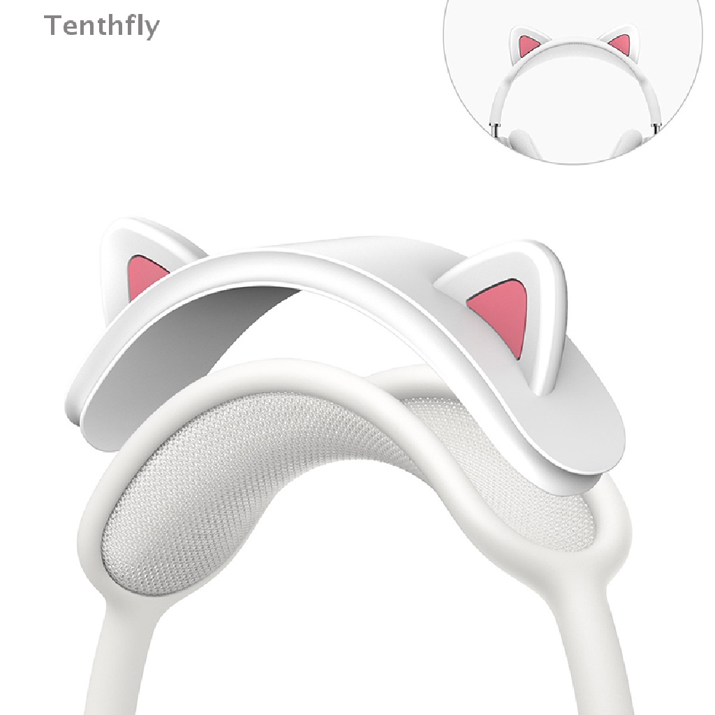 Vỏ Bảo Vệ Hộp Sạc Tai Nghe Apple AirPods Max Bằng Silicon Mềm Hình Tai Mèo Dễ Thương