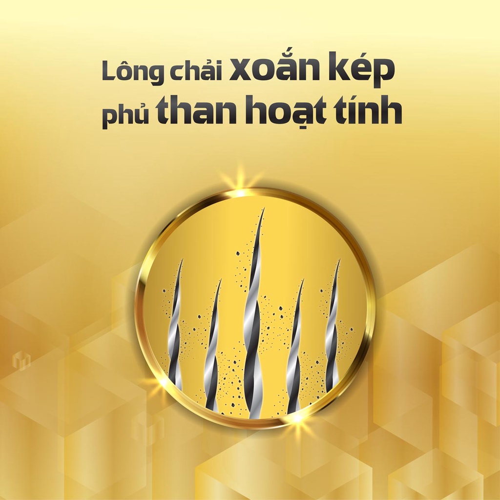 Bộ 6 bàn chải OralClean Spiral Carbon Gold tặng kèm nắp đậy tiện lợi