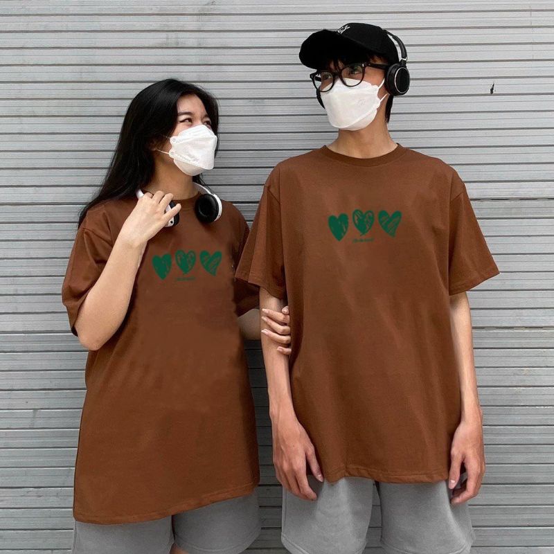 Áo thun Full sizefull màu  Unisex 3 trái tim