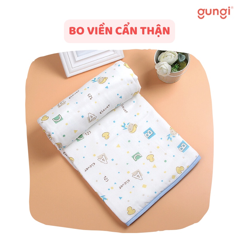 Khăn Tắm Xô 6 Lớp Gungi 90x90cm Đa Năng Cho Bé - Thấm Hút Tốt, Có Viền Bo Thân Thiện, Màu Sắc Phong Phú - Timikid
