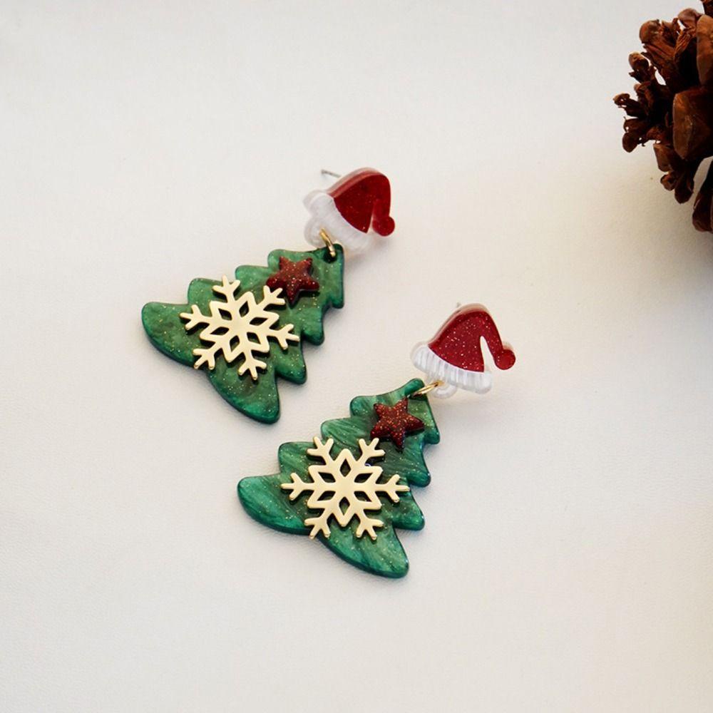 Khuyên Tai Acrylic Đơn Giản Hình Ông Già Noel / Người Tuyết Cho Nữ