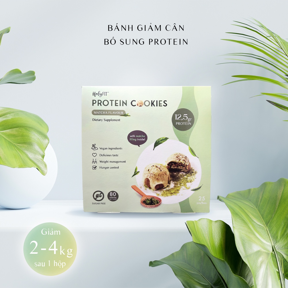 Bánh Giảm Cân Healthy Trà Xanh Matcha HolyFIT - Bánh Ăn Kiêng Giảm Thèm Ăn, Giảm Mỡ Bụng, Giảm Béo An Toàn Hiệu Quả