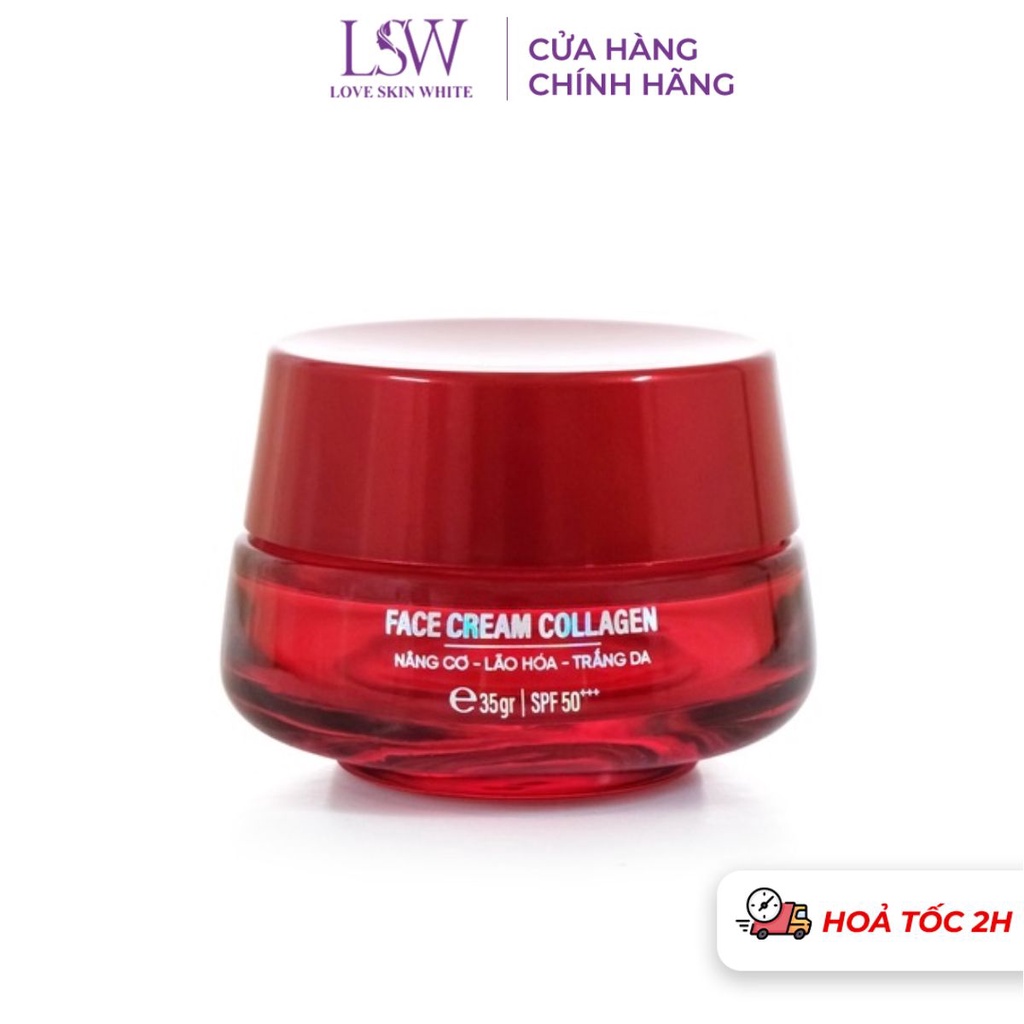 Kem dưỡng trắng da, nâng cơ, chống lão hóa VK-II Love Skin White Face Cream Collagen 35g