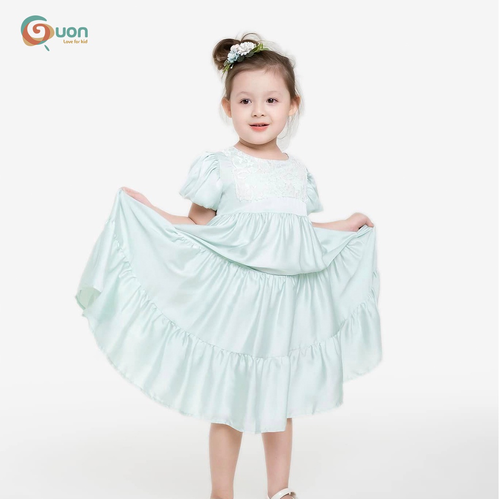 Váy bé gái GUON vải lụa dáng suống thoáng mát cho bé 11-42kg - Thủy Tinh