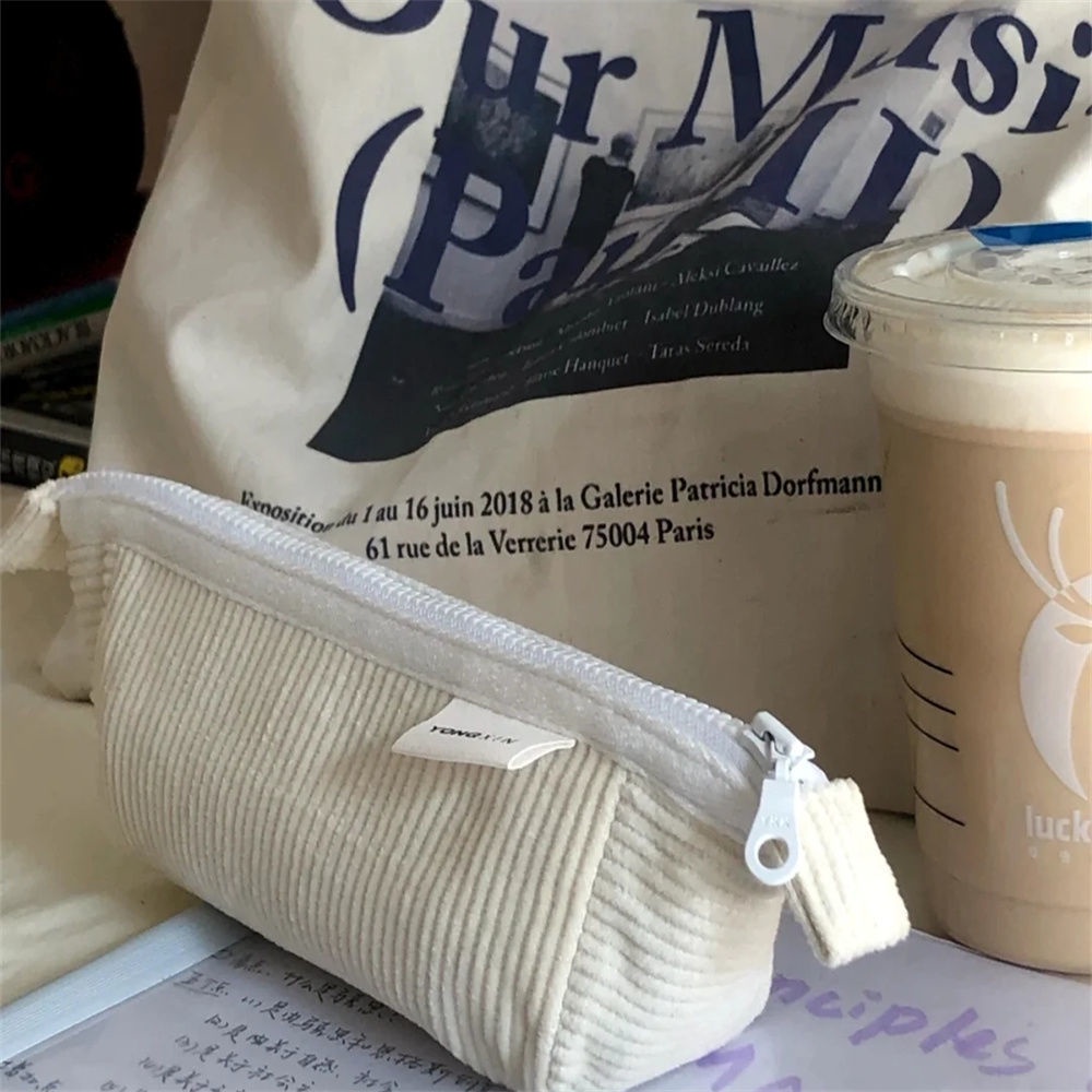 Hộp Bút Vải Gân Sọc Save The Earth Hoa Tulip Cheese Thêu Hình Hoặc Trơn (đọc mô tả)