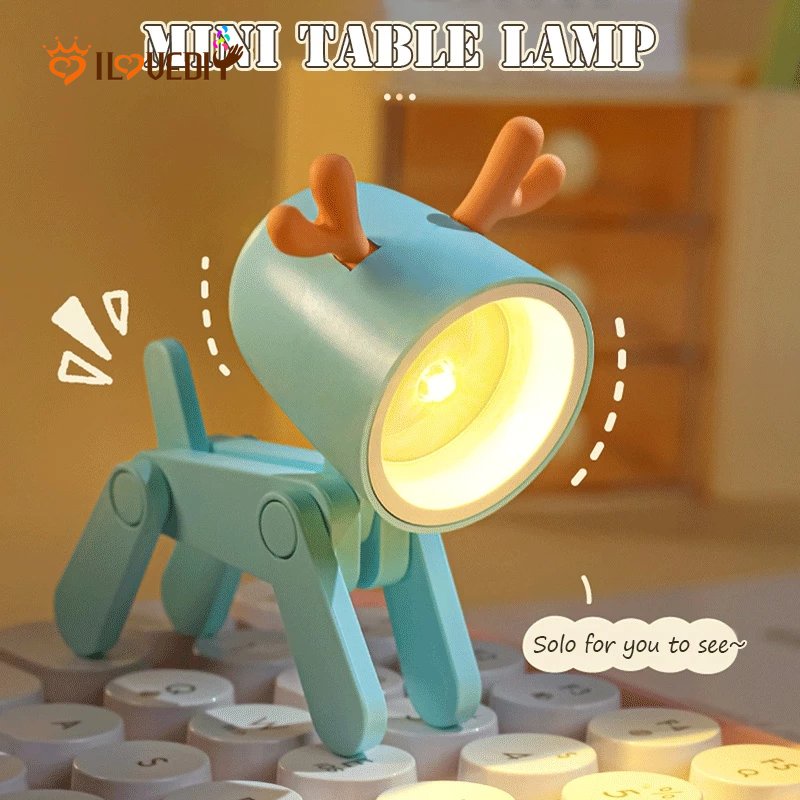 1 Đèn Ngủ LED Mini Hình Chú Chó Hoạt Hình Dễ Thương Có Thể Điều Chỉnh Bảo Vệ Mắt Dùng Trang Trí Nhà Cửa / Văn Phòng
