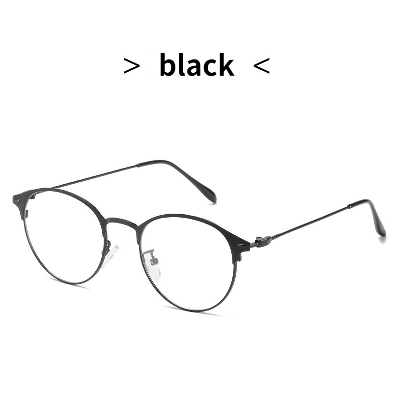 Gọng Kính Tròn Bằng Kim Loại Siêu Nhẹ Màu Xanh Dương Phong Cách Vintage 1920 Cho Nam Và Nữ