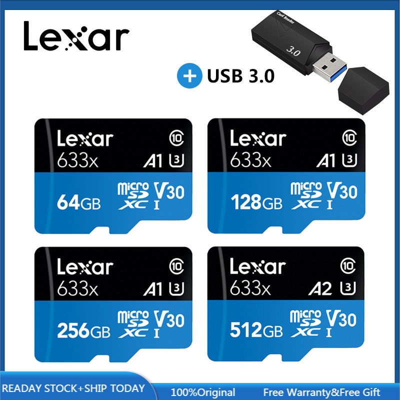 Thẻ Nhớ micro sd Lexar 95MB / s 512GB 16GB 32GB 64GB 128GB 256GB SDHC Cho Gopro / DJI / Nintendo switch