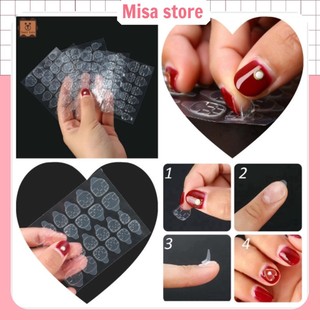 Miếng dán móng giả,bộ 24 miếng keo dán móng tay giả hai mặt trong suốt siêu mỏng,tiện lợi