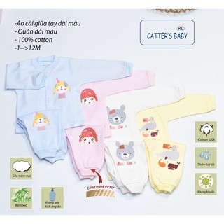 Combo 5 Áo carter nỉ cài khuy sơ sinh