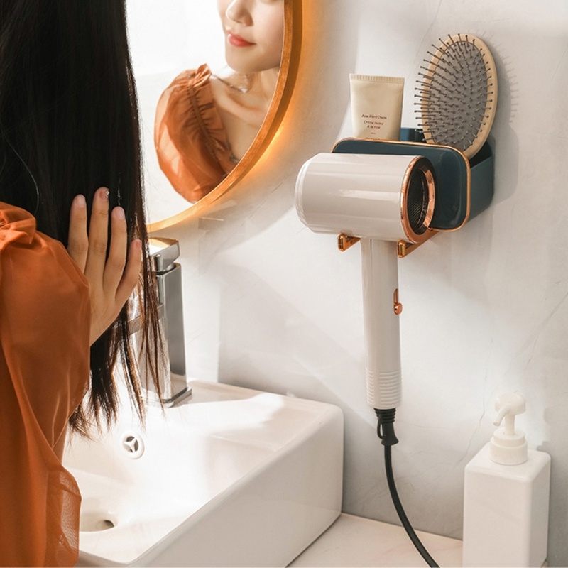 Giá Đỡ Máy Sấy Tóc Xoay 360 Độ Tiện Dụng Cho Nhà Tắm° Giá Đỡ Vòi Hoa Sen Không Đục Lỗ Có Thể Điều Chỉnh