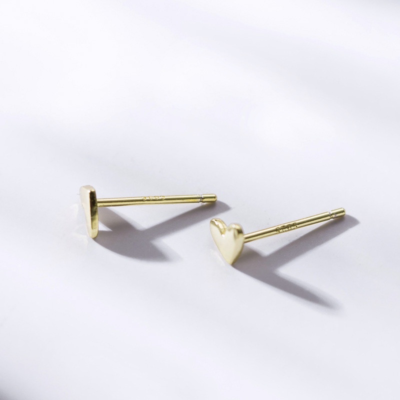 1 Đôi Bông Tai Mạ Bạc Hình Trái Tim Thanh Lịch Dành Cho Nữ