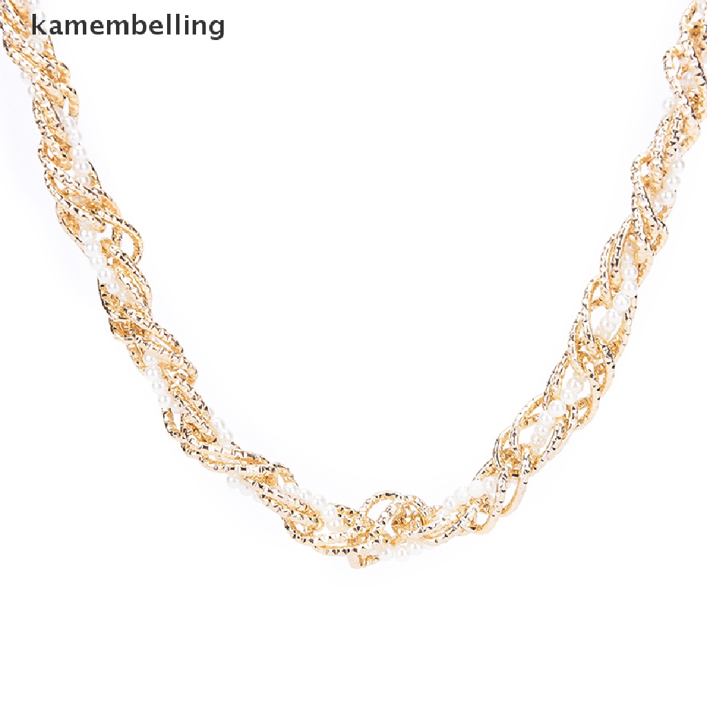 Thắt Lưng Dây Xích Kim Loại Đính Hạt Ngọc Trai Thời Trang Cho Nữ