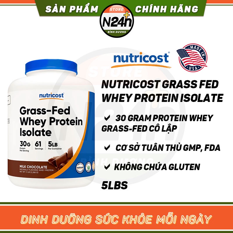 Nutricost Grass-Fed Whey Protein Isolate Unflavored 5LBS | 30g Protein Per Serving, Gluten-Free, Non-GMO 11 thumbnail image