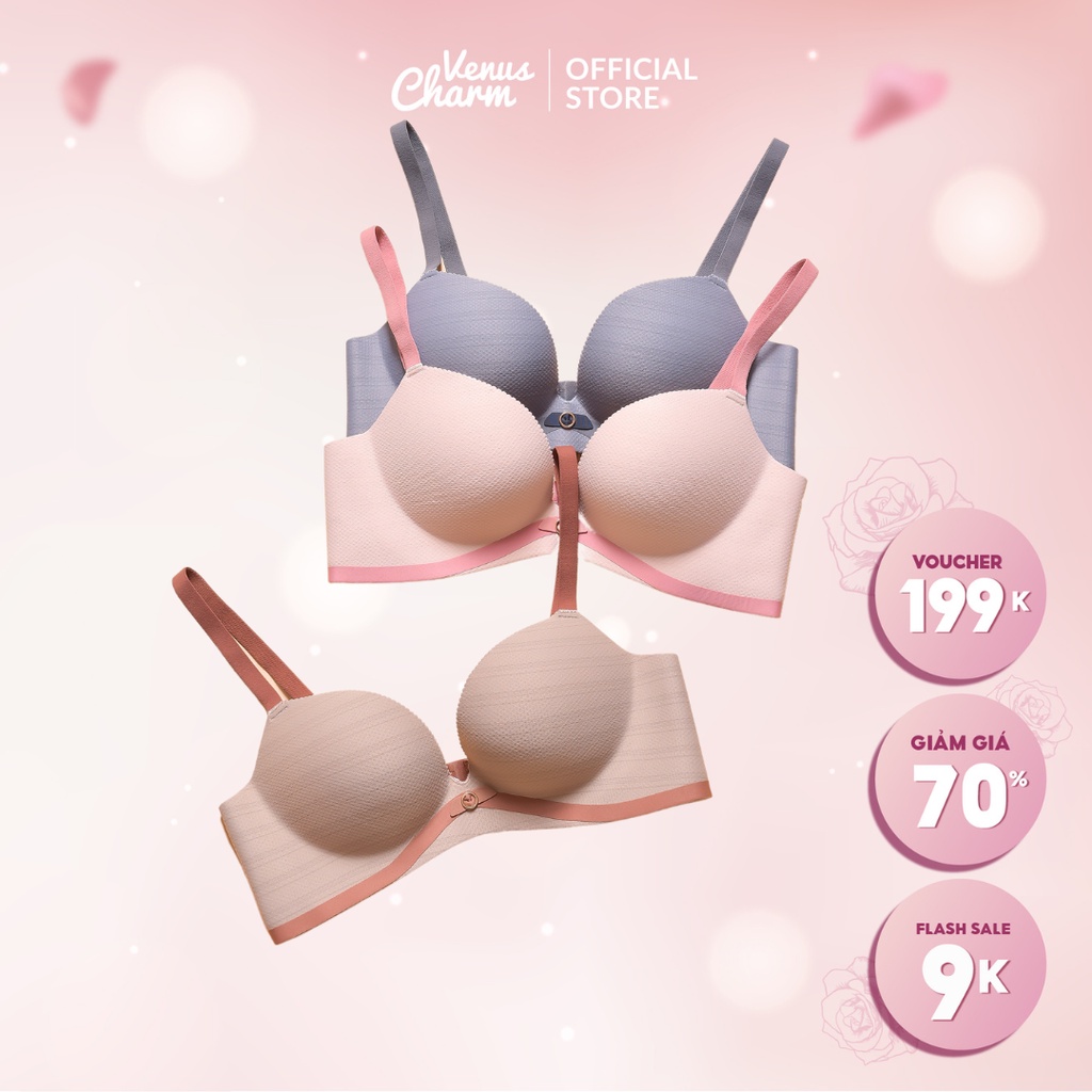 Áo lót không gọng VenusCharm 6458 chất liệu đúc su đệm dày nâng ngực sexy quyến rũ