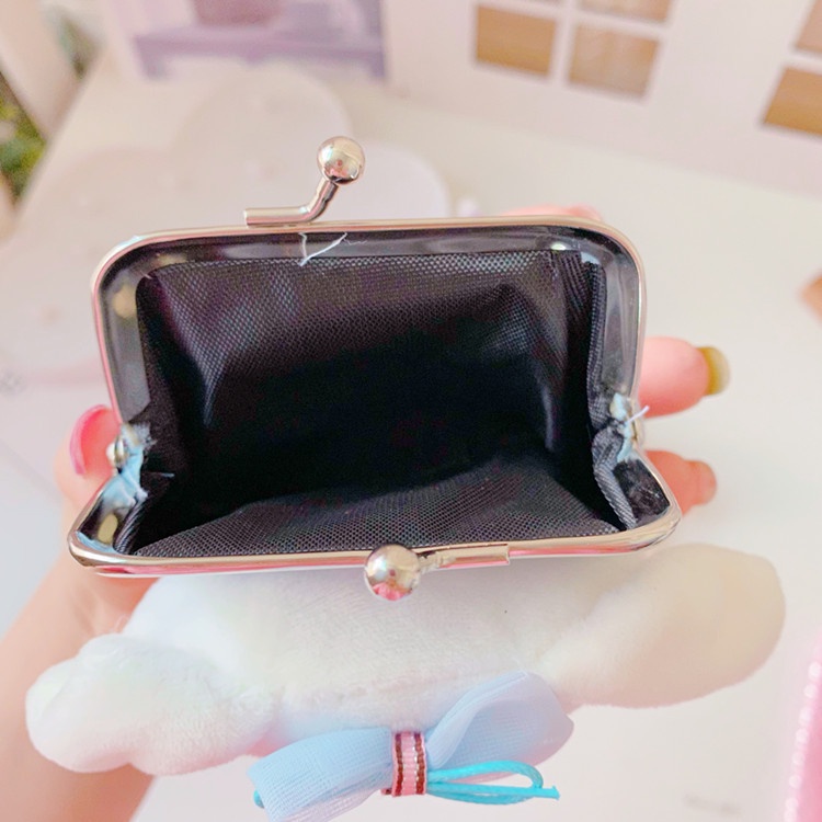 Ví Đựng Tiền Xu Hình Nhân Vật Anime Kuromi Kitty Cinnamoroll Bằng Lông Nhung Dễ Thương Xinh Xắn