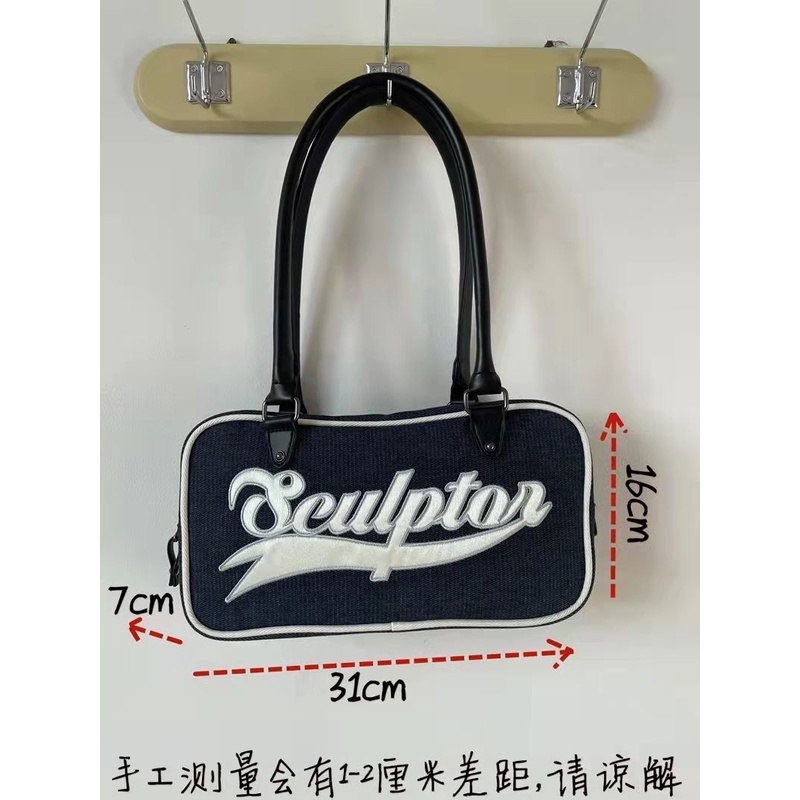 Túi Xách Một Bên Vai Phong Cách Bóng Chày Retro Dễ Phối Đồ Dành Cho Nữ