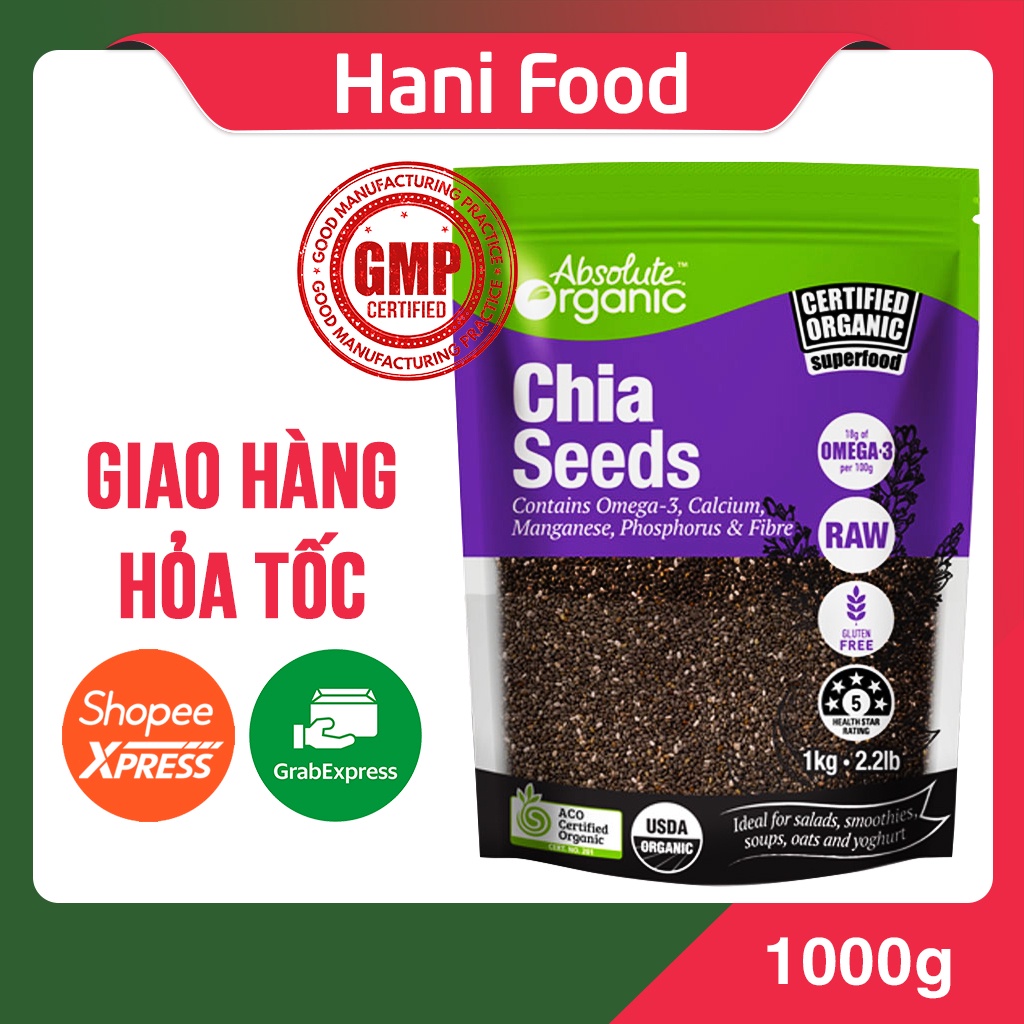 Hạt Chia Tím Hữu Cơ Chuẩn Organic Chất Lượng Sạch - Đều - Đẹp ♥️ Hani Food
