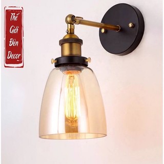 Đèn tường decor thuỷ tinh hiện đại màu trà D150