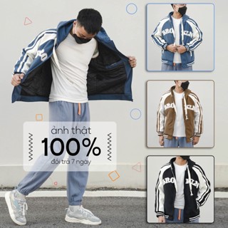 Áo Khoác Nam Bomber Vải Nỉ Cao Cấp Hai Lớp Có Mũ Mùa Đông