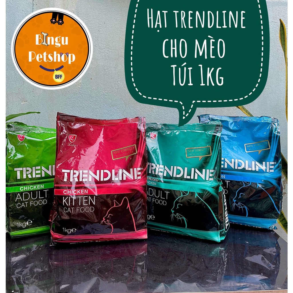 Hạt cao cấp cho mèo Trendline Túi Hãng 1Kg Nhập Khẩu Thổ Nhỹ Kỳ