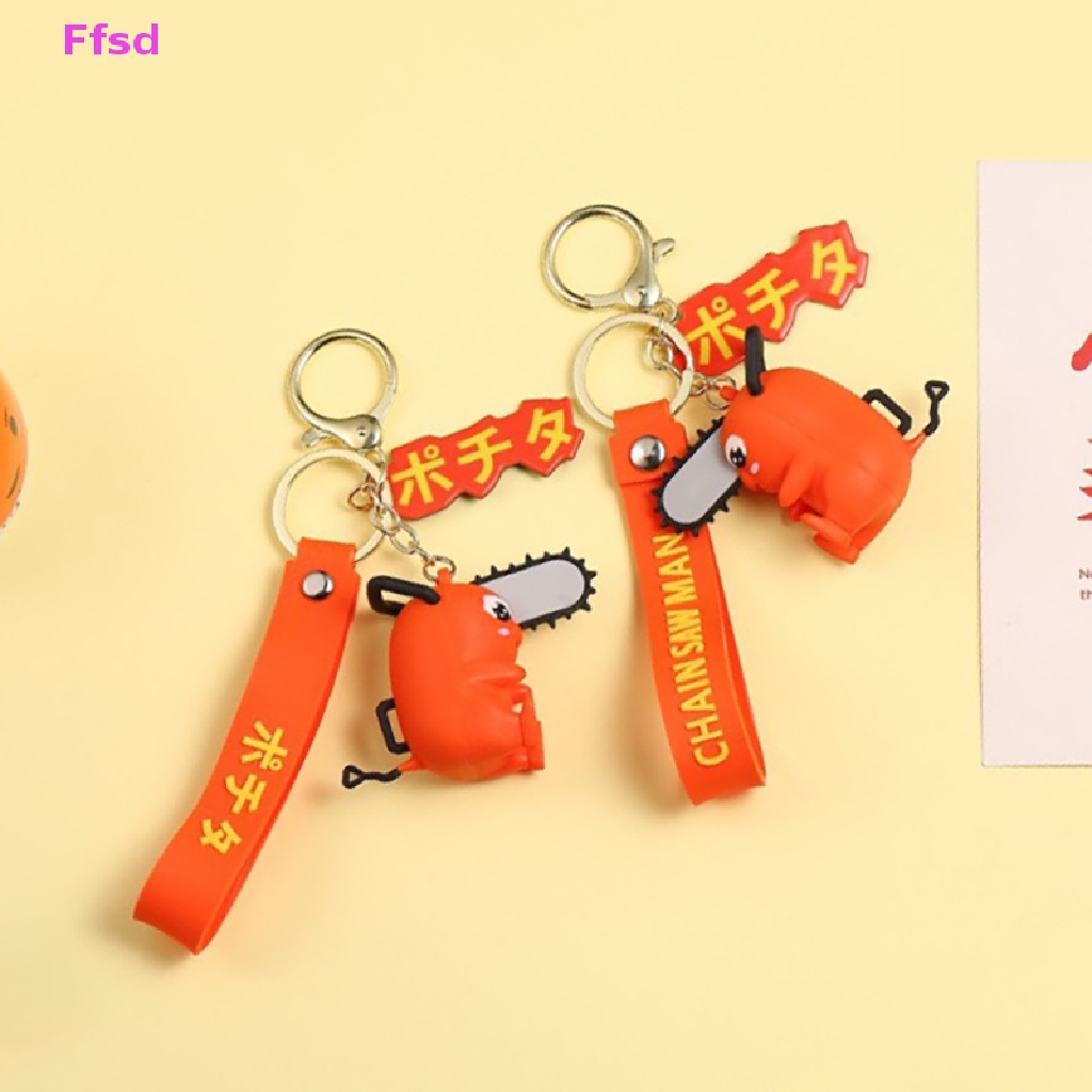 {Ffsd} Móc Khóa Xe Hơi Cặp Đôi Bằng Cao Su Mềm Hình Pochita Denji Makima Dễ Thương Làm Quà Tặng Bán Chạy