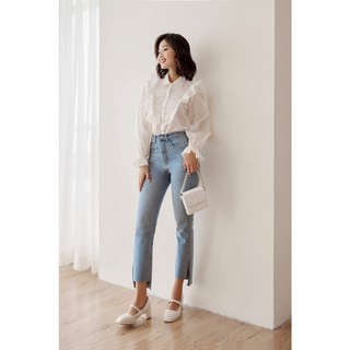 OLV - Quần Slit Hem Jeans In Blue