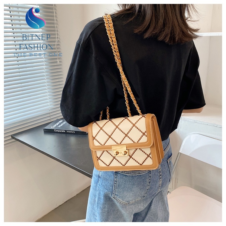 Túi xách đeo chéo nữ BITNEP FASHION thiết kế hoạ tiết kẻ,đi chơi đi du lịch DT003