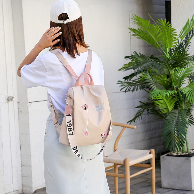 Ba Lô Thêu Họa Tiết Phong Cách Hàn Quốc Thời Trang Cho Nữ