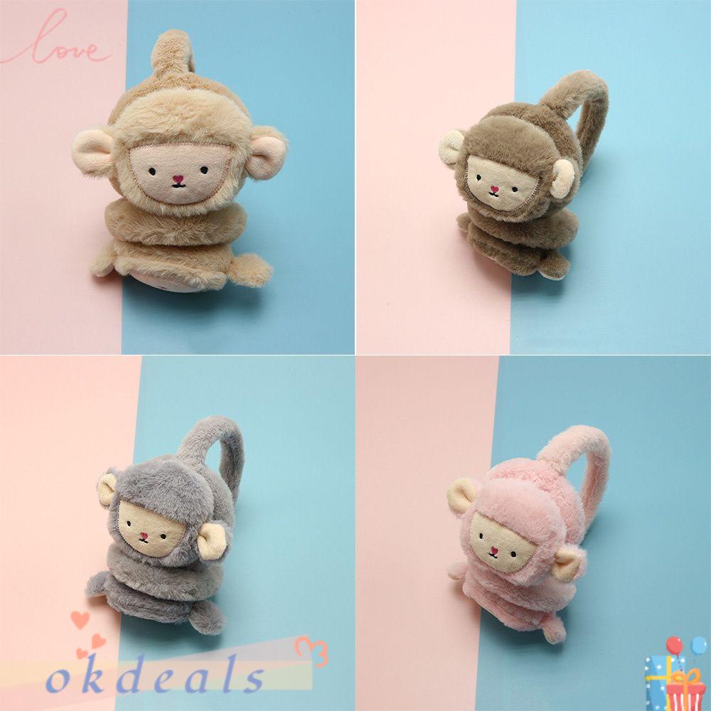Vỏ Bọc Tai Nghe Giữ Ấm Hình Chú Khỉ Dễ Thương Cho Bé