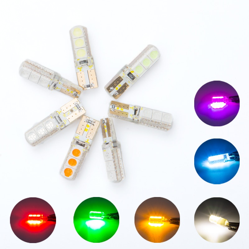 1 Đèn Led T10 W5W 6 SMD CANBUS 5050 DC12V 6led Không Thấm Nước Cho Xe Hơi