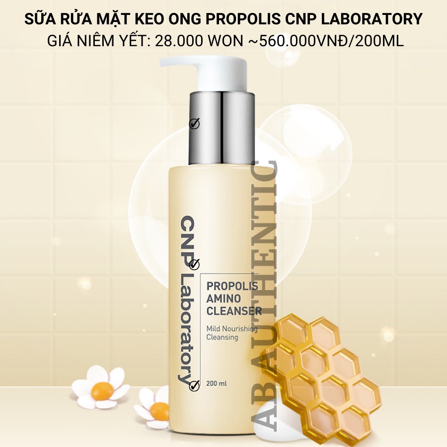 Sữa rửa mặt CNP Laboratory keo ong vàng Propolis Amino Cleanser 31ml - AB AUTHENTIC