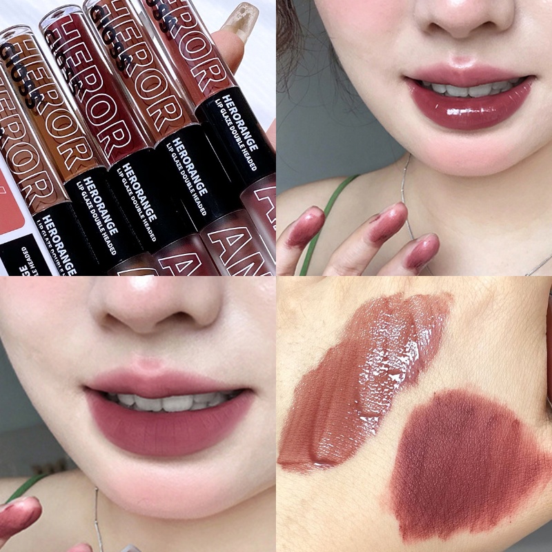 Son Môi Hai Đầu 2 Trong 1 Mềm Mịn Như Nhung Giúp Dưỡng Ẩm Và Lâu Trôi