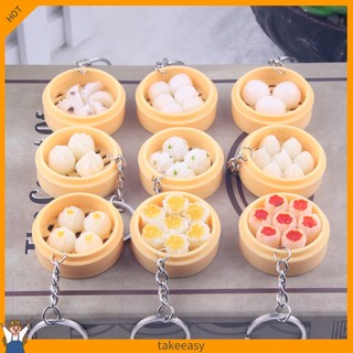 Móc khóa hình bánh bao phong cách Trung Hoa dễ thương