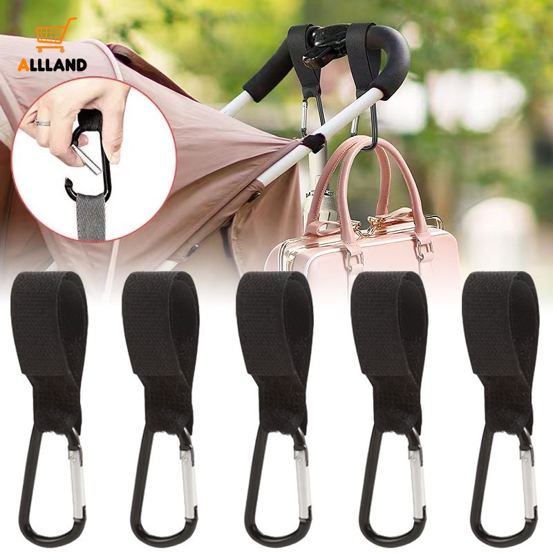 1 Móc Treo Túi Mua Sắm / Xe Đẩy Em Bé Màu Đen Đa Năng Chất Lượng Cao