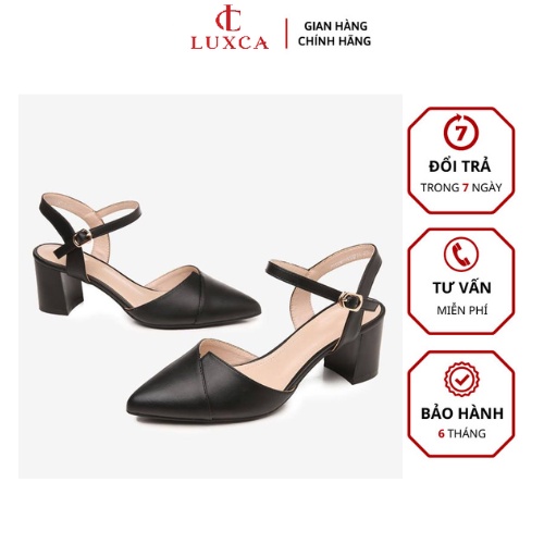 Giày cao gót bít mũi nữ 5p,mũi nhọn gót vuông,Giày sandal LUXCA cao Gót Nữ 5cm,Đế Chắc Chắn Cho Nàng Công Sở Mã CH02