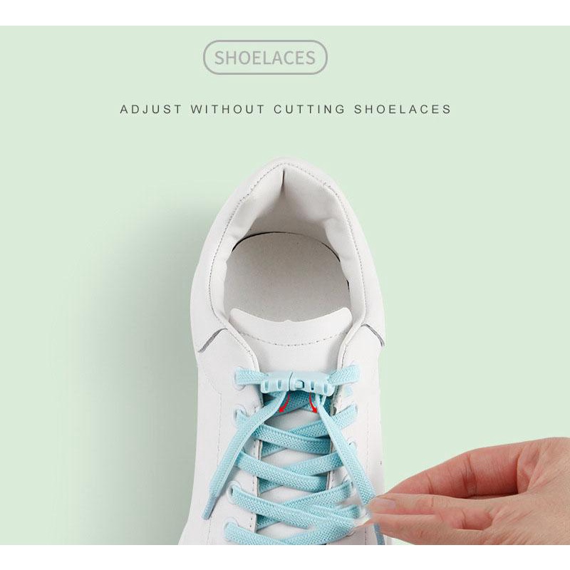Set 2 dây + 2 khóa cho giày thể thao, sneaker, boots dài 100cm, co giãn, dẹp cho nam, nữ, trẻ em HICKIES LACING SYSTEM