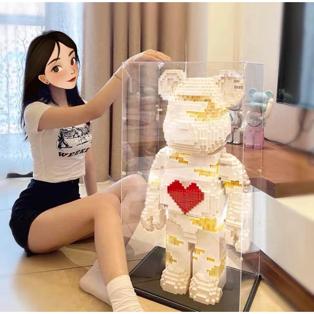 ❣️Tặng Kèm Búa - Bộ Xếp Hình Le Go Gấu Bearbrick Cao 90cm, Gấu Bearbrick Cỡ Lớn Decor Trang Trí Phòng ❣️