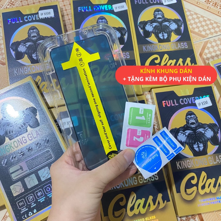 Kính cường lực KINGKONG GLASS chống nhìn trộm có khung tự động dán cho iphone 7P/8P/X/Xsmax/11/11promax/..13pro/13promax