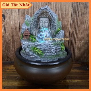 Thác nước phong thủy thác phật thiền tọa sơn